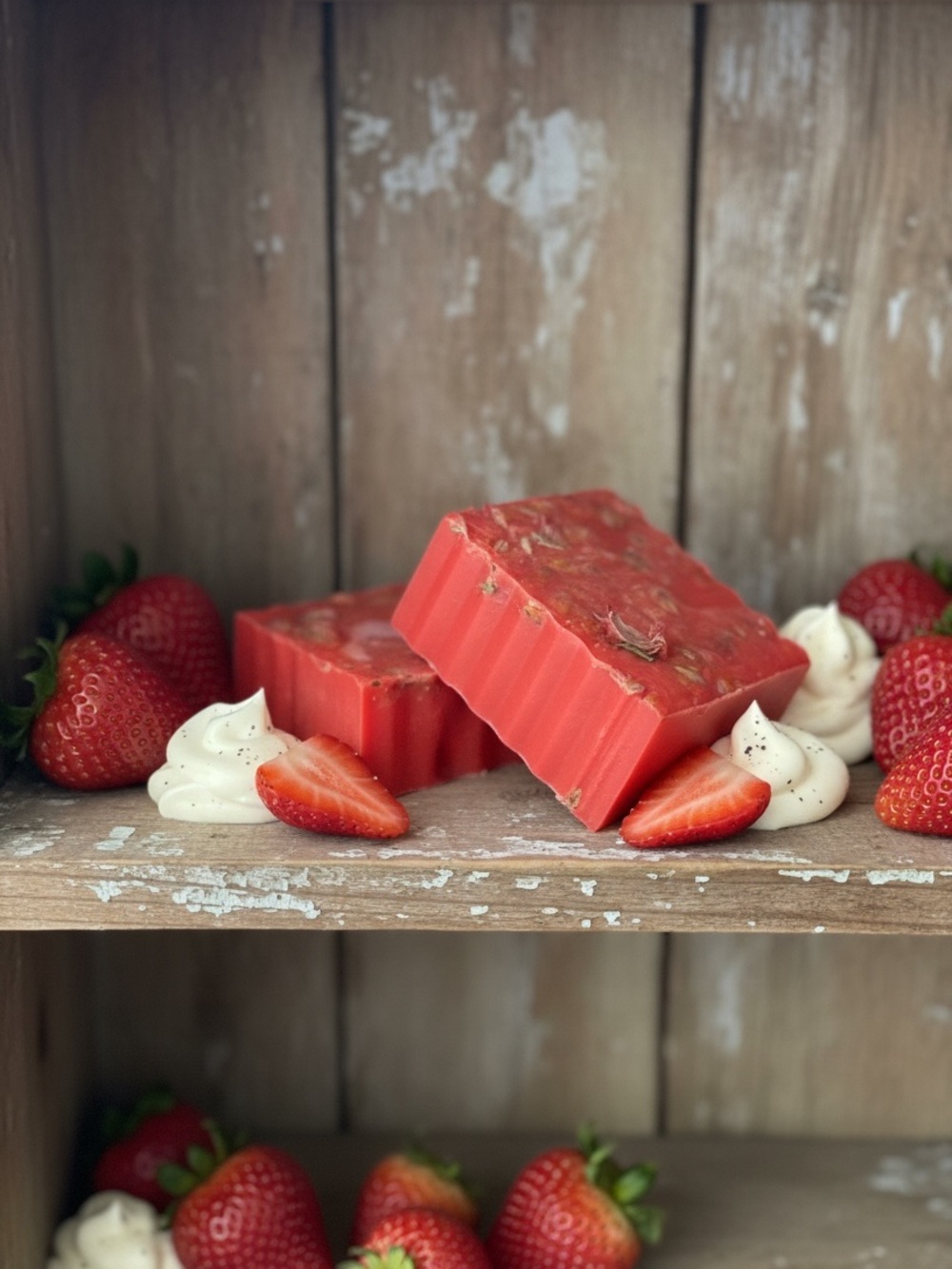 Handcrafted Strawberry Swirl Cream Soap Bar - Red - 5 oz Shea Butter Soap
NWT - Picture 2 of 3